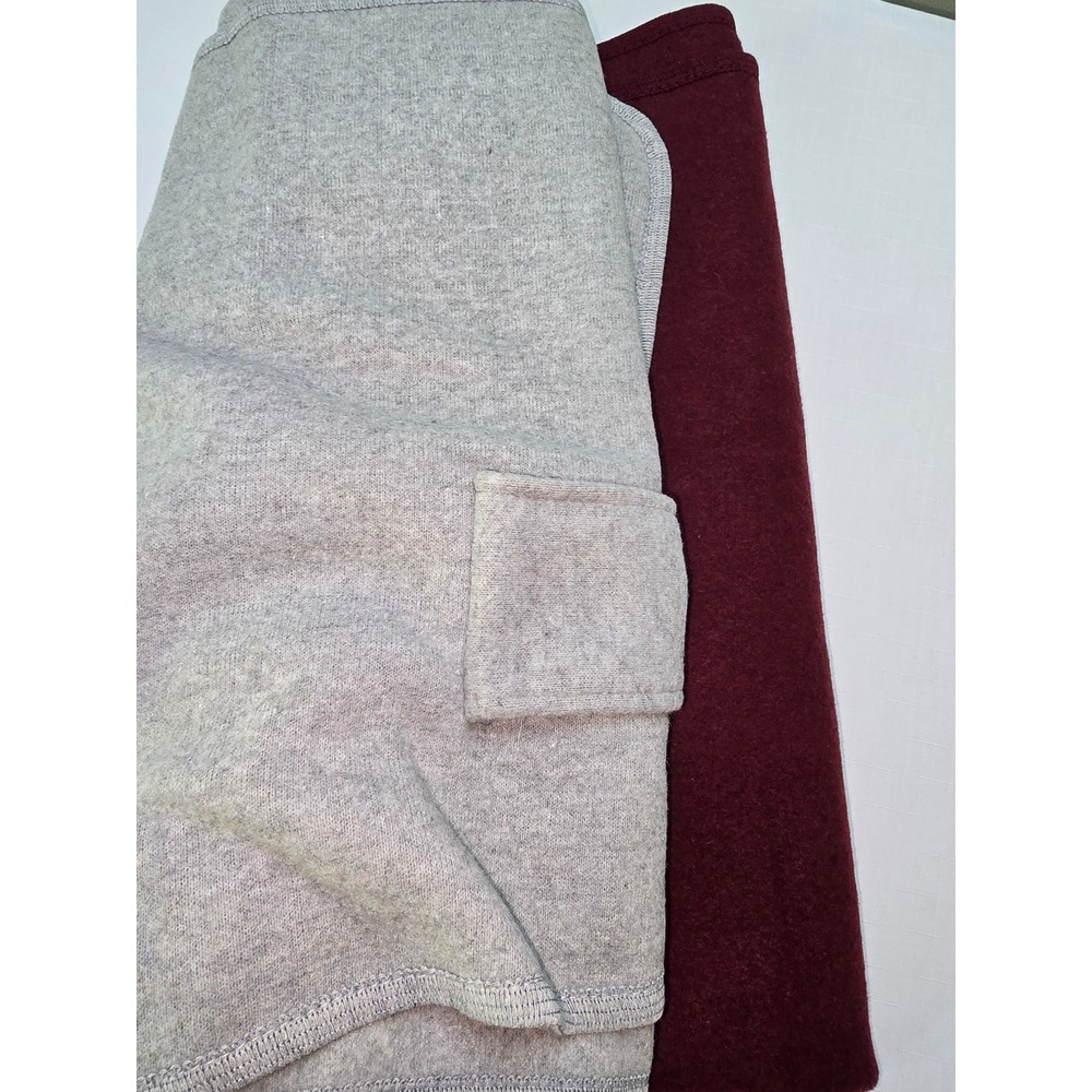The Fleece Company Cape Shawl Bundle Gray and Maroon Soft Fleece Wrap 2 Pack - Picture 9 of 9